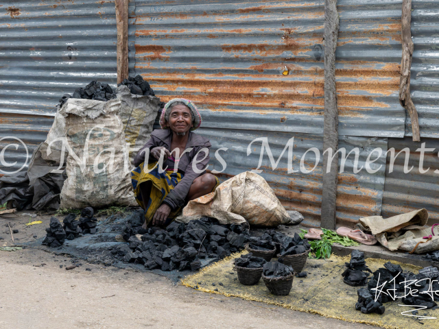 Selling Charcoal at Soanierana Market